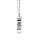 14K White Gold Ladies Full Diamond Name Plate Necklace | Appx. 1.5 Carat