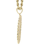 10K Yellow Gold Chain & Cz Round Picture Pendant | Appx. 23.5 Grams