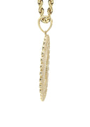 10K Yellow Gold Chain & Cz Round Picture Pendant | Appx. 23.5 Grams