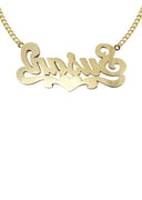 Ladies Diamond Cut with Diamonds Name Plate Necklace | Appx. 7.1 Grams