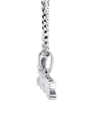 14K White Gold Ladies Full Diamond Name Plate Necklace | Appx. 1.52 Carat