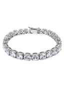 White Gold Plated Mens Tennis Bracelet