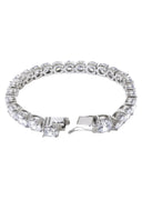 White Gold Plated Mens Tennis Bracelet