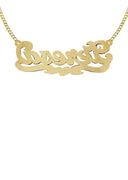 Ladies Diamond Cut with Diamonds Name Plate Necklace | Appx. 10.4 Grams