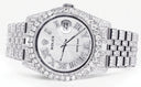 Iced Out Rolex Datejust 36 MM | Stainless Steel | 16.5 Carats of Diamonds | Silver Texture Roman Diamond Dial | Jubilee Band | Model 116200