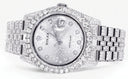 Iced Out Rolex Datejust 36 MM | Stainless Steel | 16.5 Carats of Diamonds | Silver Texture Diamond Dial | Jubilee Band | Model 116200