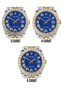 Rolex Datejust II Watch | 41 MM | 18K Yellow Gold & Stainless Steel | Custom Blue Texture Roman Dial | Jubilee Band