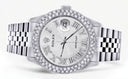 Mens Rolex Datejust Watch 16200 | 36Mm | White Texture Roman Numeral Dial | Two Row 4.25 Carat Bezel | Jubilee Band