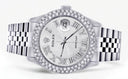 Womens Rolex Datejust Watch 16200 | 36Mm | White Texture Roman Numeral Dial | Two Row 4.25 Carat Bezel | Jubilee Band