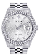 Womens Rolex Datejust Watch 16200 | 36Mm | White Texture Dial | Two Row 4.25 Carat Bezel | Jubilee Band