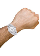 Iced Out Rolex Datejust 36 MM | Stainless Steel | 16.5 Carats of Diamonds | Silver Texture Roman Diamond Dial | Oyster Band | Model 116200
