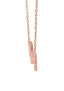 14K Rose Gold Ladies Full Diamond Script Name Plate Necklace | Appx. 1.45 Carat