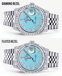 Mens Rolex Datejust Watch 16200 | 36Mm | Tiffany Blue Roman Numeral Dial | Jubilee Band