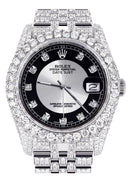 Iced Out Rolex Datejust 36 MM | Stainless Steel | 16.5 Carats of Diamonds | Tuxedo Diamond Dial | Jubilee Band | Model 116200