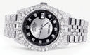 Iced Out Rolex Datejust 36 MM | Stainless Steel | 16.5 Carats of Diamonds | Tuxedo Diamond Dial | Jubilee Band | Model 116200