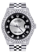 Mens Rolex Datejust Watch 16200 | 36Mm | Tuxedo Dial | Two Row 4.25 Carat Bezel | Jubilee Band