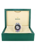 Diamond Gold Rolex Watch For Men 16200 | 36Mm | Rainbow Sapphire Bezel | Tuxedo Dial | Jubilee Band