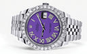 Rolex Datejust II Watch | 41 MM | Custom Violet Roman Diamond Dial | Jubilee Band