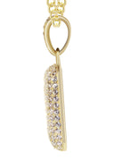 10K Yellow Gold Bubble Letter "W" CZ Necklace | Appx. 5.6 Grams