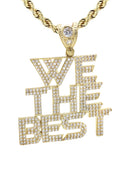 10K Yellow Gold Chain & Cz "We The Best" Pendant | Appx. 18.6 Grams