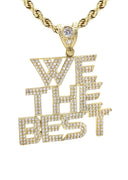10K Yellow Gold Chain & Cz "We The Best" Pendant | Appx. 18.6 Grams
