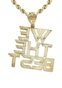 10K Yellow Gold Chain & Cz "We The Best" Pendant | Appx. 18.6 Grams