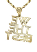 10K Yellow Gold Chain & Cz "We The Best" Pendant | Appx. 18.6 Grams