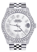 Mens Rolex Datejust Watch 16200 | 36Mm | White Roman Numeral Dial | Two Row 4.25 Carat Bezel | Jubilee Band