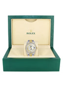 Diamond Gold Rolex Watch For Men 16233 | 36Mm | Diamond White Roman Numeral Dial | Two Row 4.25 Carat Bezel | Jubilee Band