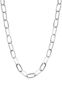 Solid Paper Clip White Gold Chain 10K & 14K
