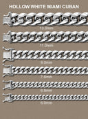 Gold Chain - Womens Hollow Miami Cuban Link Chain 10K White Gold