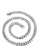 Womens 14K White Gold Chain - Hollow Miami Cuban Link Chain