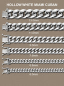 Gold Chain - Womens Hollow Miami Cuban Link Chain 10K/14K White Gold