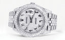 Womens Diamond Iced Out Rolex Datejust 41 | 25 Carats Of Diamonds | Custom Arabic Numeral Diamond Dial | Two Row | Jubilee Band