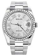 New Style | Rolex Datejust Watch | 36Mm | White Texture Roman Dial | Oyster Band