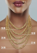 Gold Chain - Womens Hollow Diamond Cut Franco Chain 10K/14K Gold