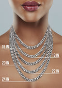White Gold Chain - Womens Hollow Figaro Chain 10K/14K Gold