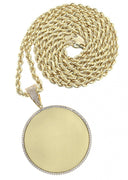 10K Yellow Gold Chain & Cz Large Picture Pendant | Appx. 24.3 Grams