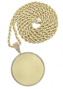 10K Yellow Gold Chain & Cz Large Picture Pendant | Appx. 24.3 Grams