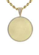 10K Yellow Gold Chain & Cz Large Picture Pendant | Appx. 24.3 Grams
