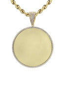 10K Yellow Gold Chain & Cz Large Picture Pendant | Appx. 24.3 Grams