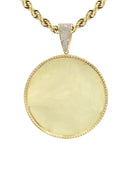 10K Yellow Gold Chain & Cz Large Picture Pendant | Appx. 24.3 Grams