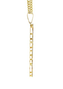 14K Ladies Vertical with Diamonds Name Plate Necklace | Appx. 12.9 Grams