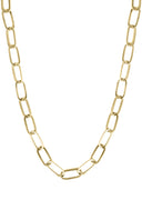 Solid Paper Clip Yellow Gold Chain 10K & 14K
