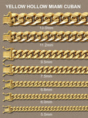 Gold Chain - Womens Hollow Miami Cuban Link Chain 10K/14K Gold