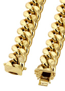 Gold Chain - Womens Hollow Miami Cuban Link Chain 10K Gold