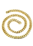 Gold Chain - Womens Hollow Miami Cuban Link Chain 10K Gold