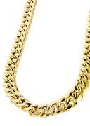 Gold Chain - Womens Hollow Miami Cuban Link Chain 10K/14K Gold