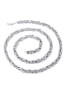 White Gold Chain - Womens Italian Byzantine Chain 10K/14K Gold