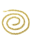 Gold Chain - Mens Semi Solid Italian Byzantine Chain 10K/14K Gold